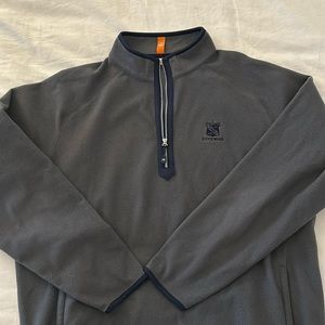 Peter Millar Gray Micro Fleece 1/4 Zip Ridgewood Country Club NJ